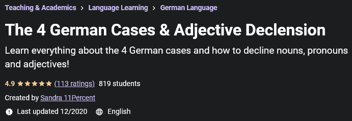 The 4 German Cases & Adjective Declension