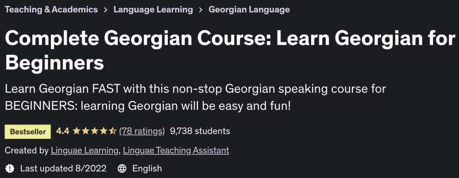 Complete Georgian Course: Learn Georgian for Beginners