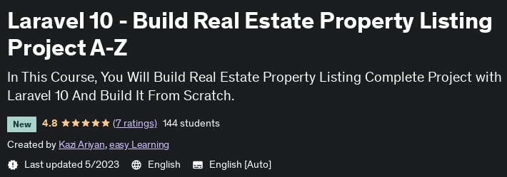 Laravel 10 - Build Real Estate Property Listing Project AZ