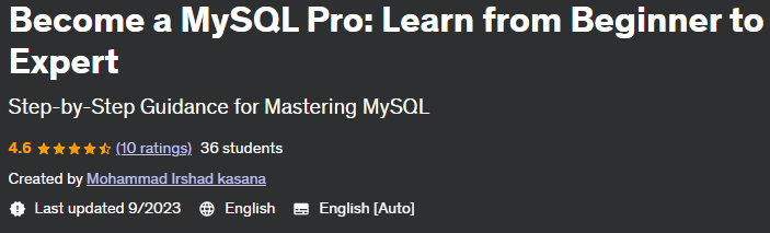 Become a MySQL Pro: Learn from Beginner to Expert