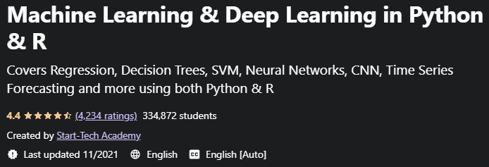 Machine Learning & Deep Learning in Python & R