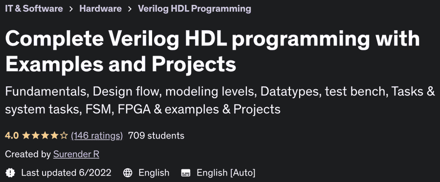 Complete Verilog HDL programming with examples and projects