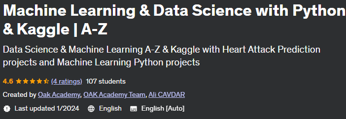 Machine Learning & Data Science with Python & Kaggle |  AZ