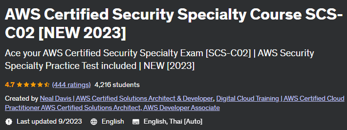 AWS Certified Security Specialty Course SCS-C02 (NEW 2023)