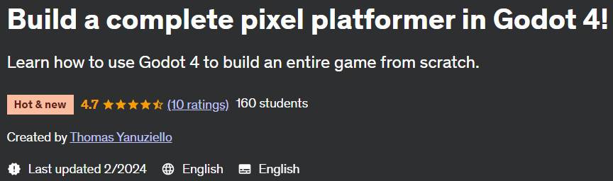 Build a complete pixel platformer in Godot 4!