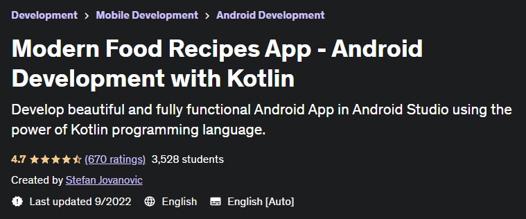 Modern Food Recipes App - Android Development with Kotlin