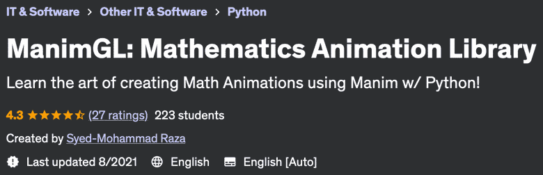 ManimGL: Mathematics Animation Library