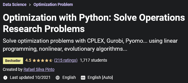 Optimization with Python: Solve Operations Research Problems