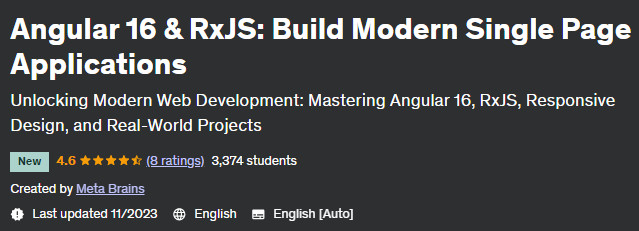 Angular 16 & RxJS: Build Modern Single Page Applications