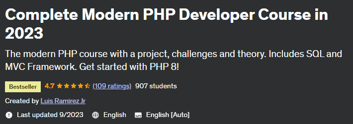 Complete Modern PHP Developer Course in 2023