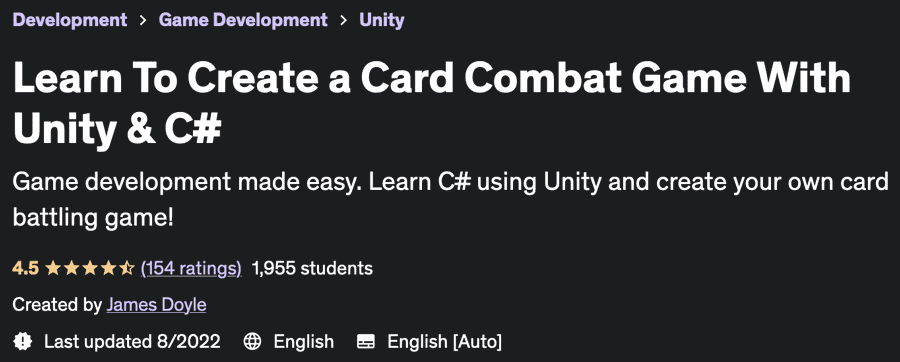 Learn To Create a Card Combat Game With Unity & C#