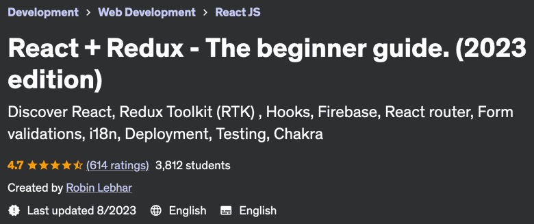 React + Redux - The beginner's guide.  (2023 edition)