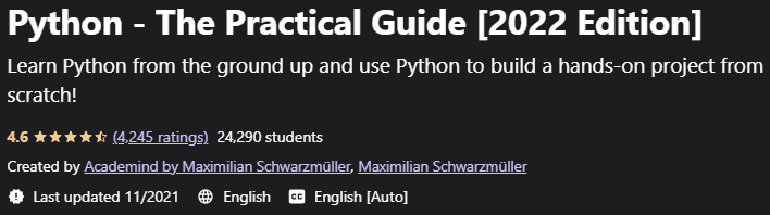 Python - The Practical Guide (2022 Edition)