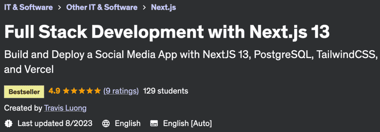 Full Stack Development with Next.js 13