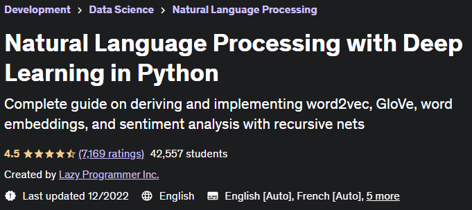 Natural Language Processing with Deep Learning in Python