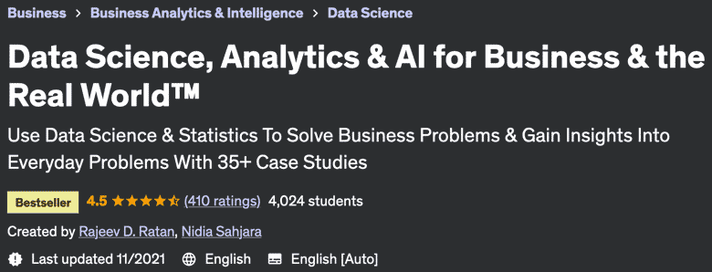 Data Science, Analytics & AI for Business & the Real World™