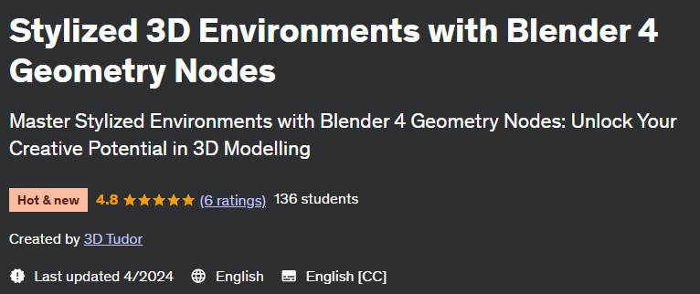 Stylized 3D Environments with Blender 4 Geometry Nodes 