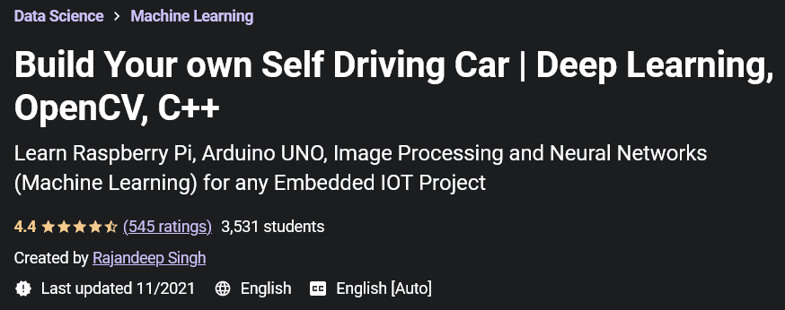 Build Your Own Self Driving Car |  Deep Learning, OpenCV, C++