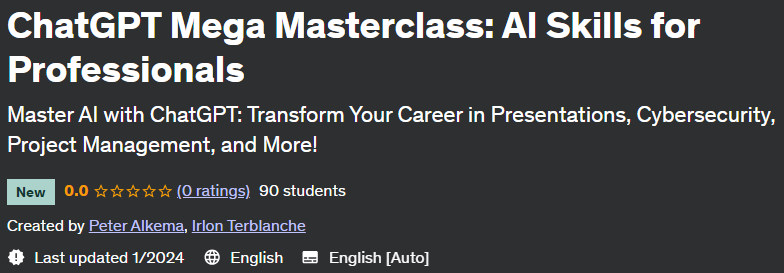 ChatGPT Mega Masterclass: AI Skills for Professionals 