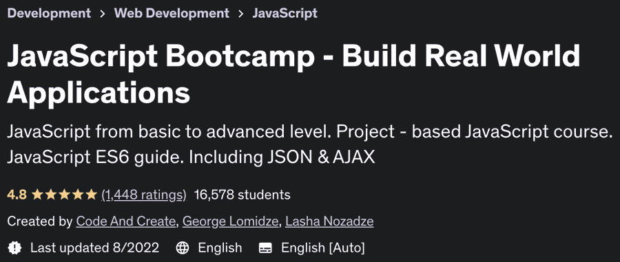 JavaScript Bootcamp - Build Real World Applications