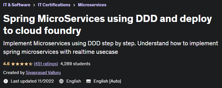 Spring MicroServices using DDD and deploy to cloud foundry