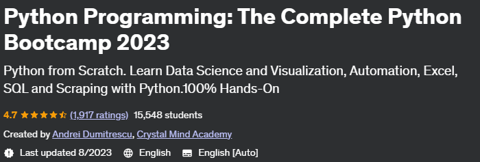 Python Programming_ The Complete Python Bootcamp 2023