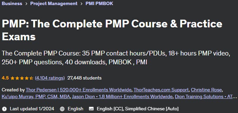 PMP: The Complete PMP Course & Practice Exams