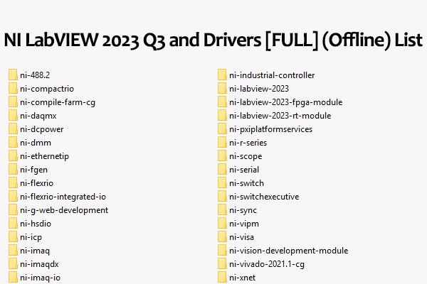 NI LabVIEW 2023 Q3 and Drivers