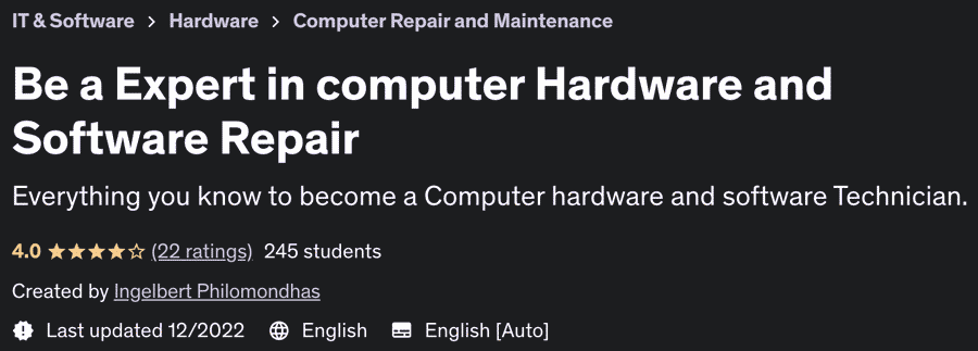 Be an Expert in Computer Hardware and Software Repair