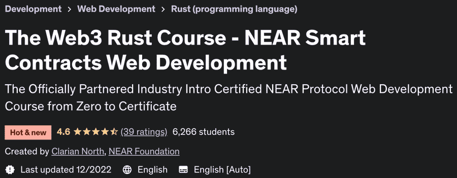 The Web3 Rust Course - NEAR Smart Contracts Web Development