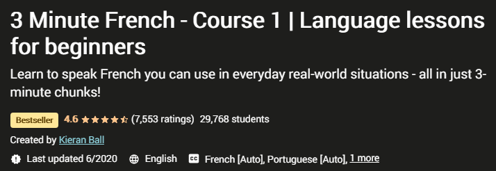 3 Minute French - Course 1-8 - Language lessons for beginners