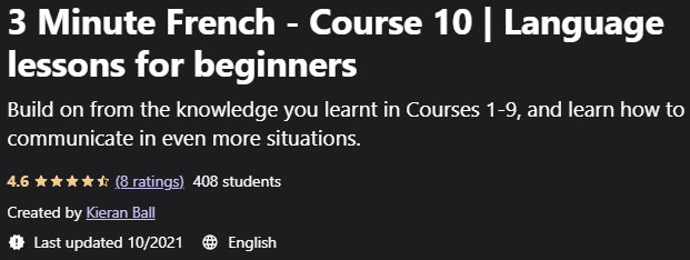 3 Minute French - Course 10 |  Language lessons for beginners