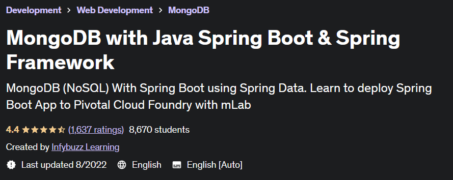 MongoDB with Java Spring Boot