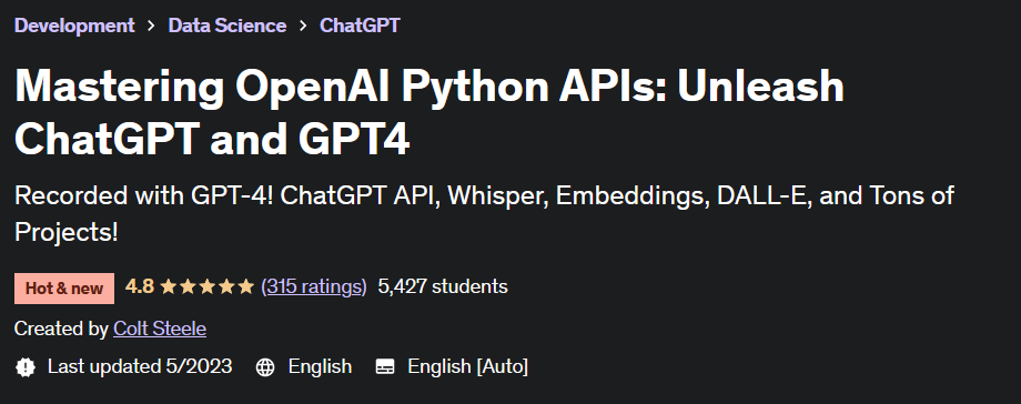 Mastering OpenAI Python APIs: Unleash ChatGPT and GPT4