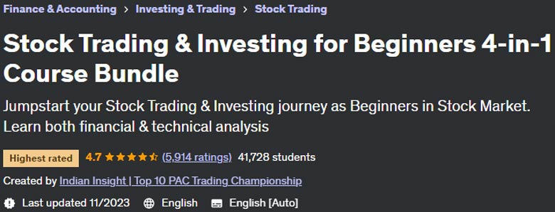 Stock Trading & Investing for Beginners 4-in-1 Course Bundle