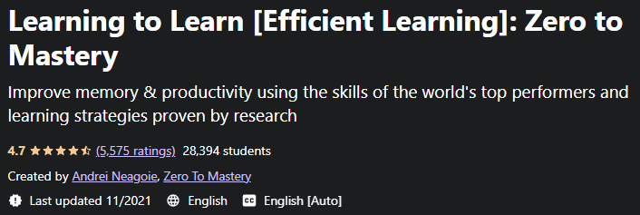 Learning to Learn (Efficient Learning): Zero to Mastery