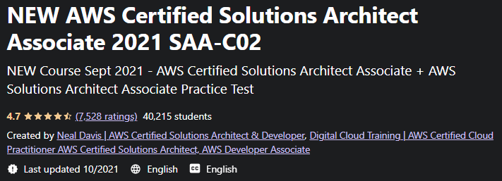 AWS Certified Solutions Architect Associate 2021 SAA-C02