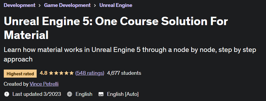 Unreal Engine 5: One Course Solution For Material