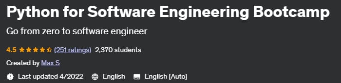 Python for Software Engineering Bootcamp
