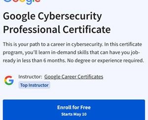 Google Cybersecurity Professional Certificate