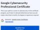 Google Cybersecurity Professional Certificate