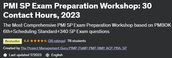 Pmi Sp Exam Preparation Workshop_ 30 Contact Hours, 2023