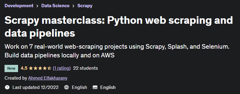 Scrapy masterclass: Python web scraping and data pipelines