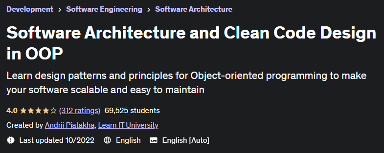 Software Architecture and Clean Code Design in OOP