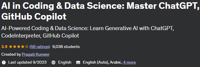 AI in Coding & Data Science: Master ChatGPT, GitHub Copilot