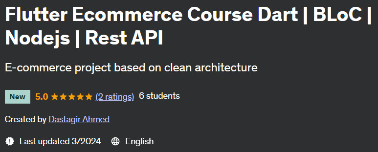 Flutter Ecommerce Course Dart |  BLoC |  Nodejs  Rest API