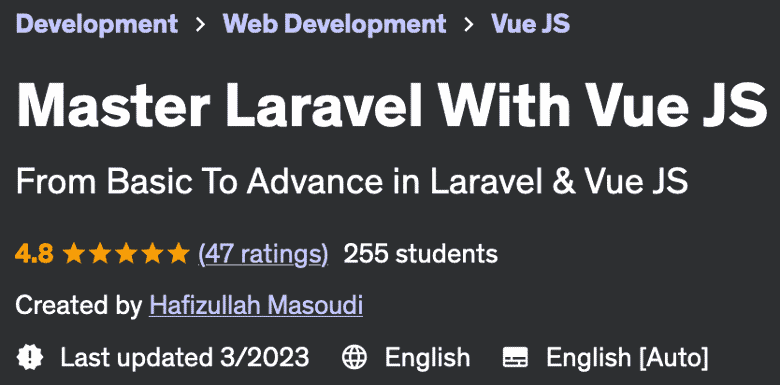 Master Laravel With Vue JS