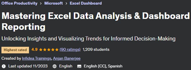 Mastering Excel Data Analysis & Dashboard Reporting