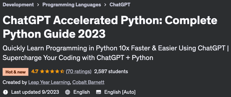 ChatGPT Accelerated Python: Complete Python Guide 2023