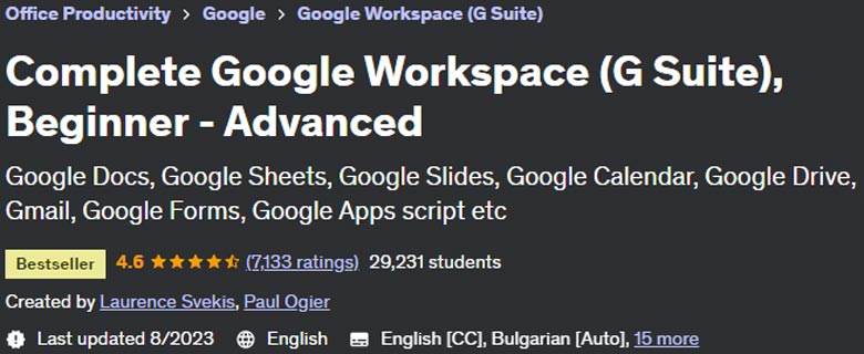 Complete Google Workspace (G Suite), Beginner - Advanced